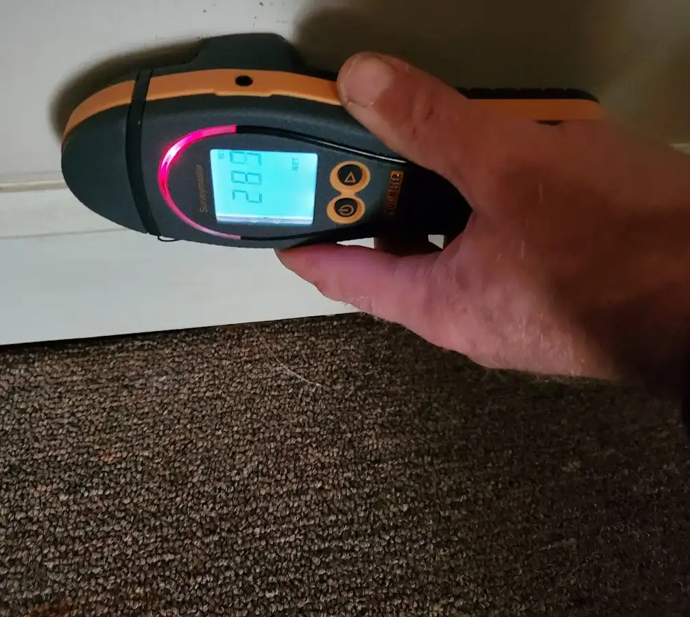 Moisture detection at baseboard during Sewage Cleanup & Sanitation in Tunkhannock